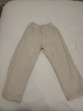 Abercrombie & Fitch Cream and Beige Striped Elastic Waist Skirt